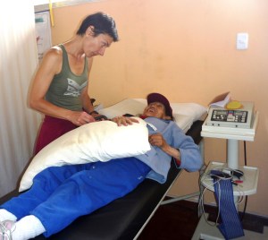 Explaining to Mariana why we have to stop...although she likes this!