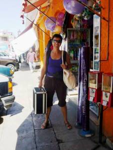 The accursed accordion on its trip to town!